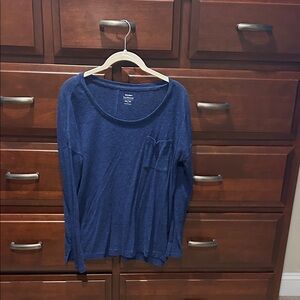 Old Navy Boyfriend Scoop Neck Long Sleeve Tee - Navy